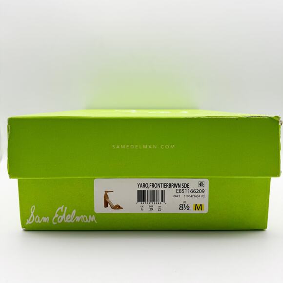 Sam Edelman Womens Yaro Ankle Strap Sandal Heel Size US 8.5 Brown Suede NIB - Picture 12 of 12